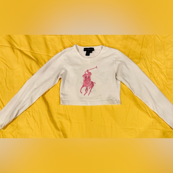RALPH LAUREN Women’s Long Sleeve Crop Top - Picture 1 of 3